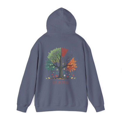 Heather Navy | Life in Cycles Hoodie, back view 2