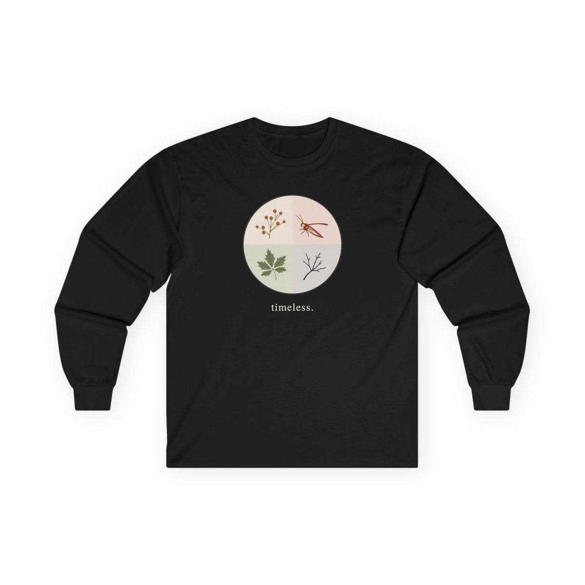Black | Timeless Long Sleeve Tee, front view
