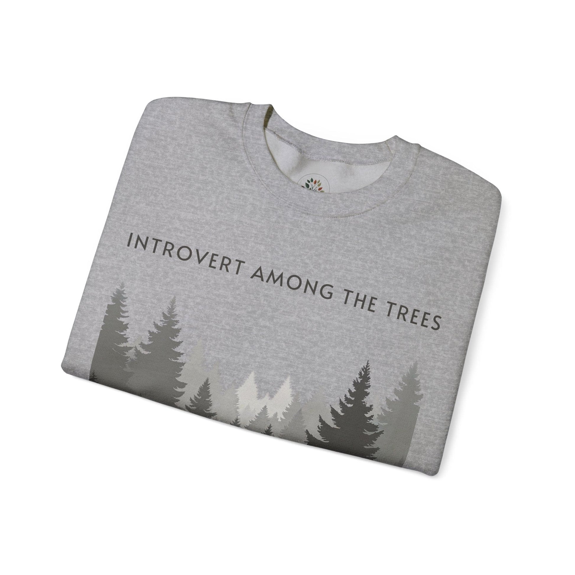 Sport Grey | Introvert Among the Trees Sweatshirt, folded view