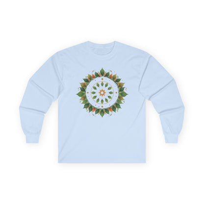 Light Blue | Celestial Growth Long Sleeve Tee, front view