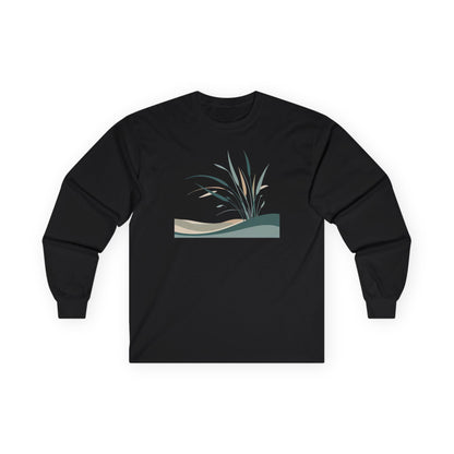 Black | Whispers in the Breeze Long Sleeve Tee, front view