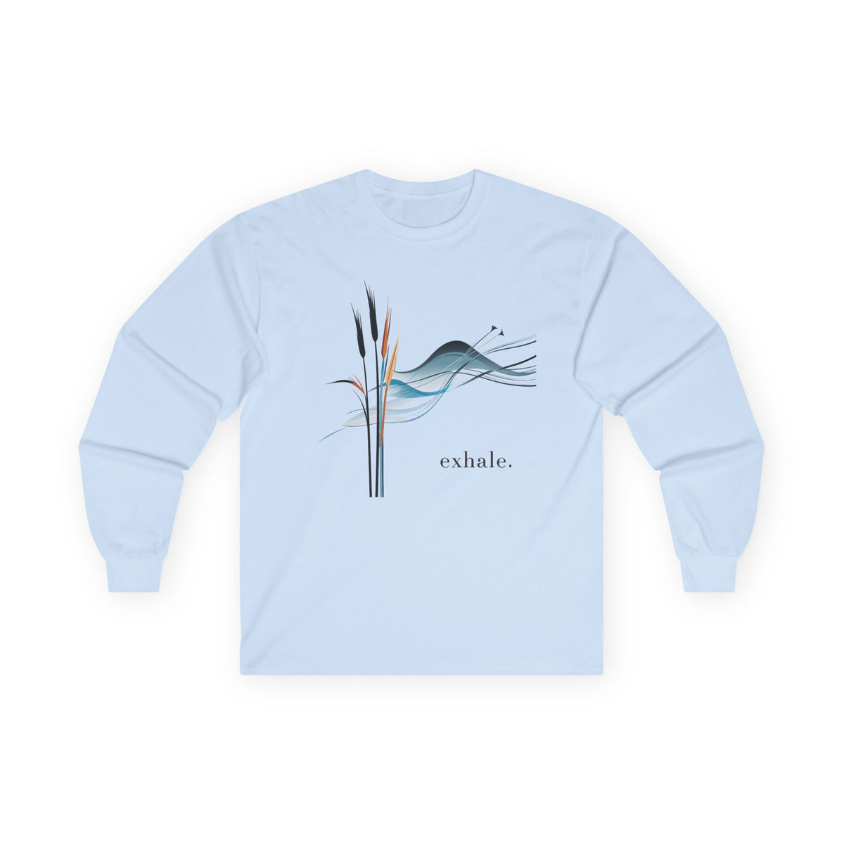 Light Blue | Exhale Long Sleeve Tee, front view