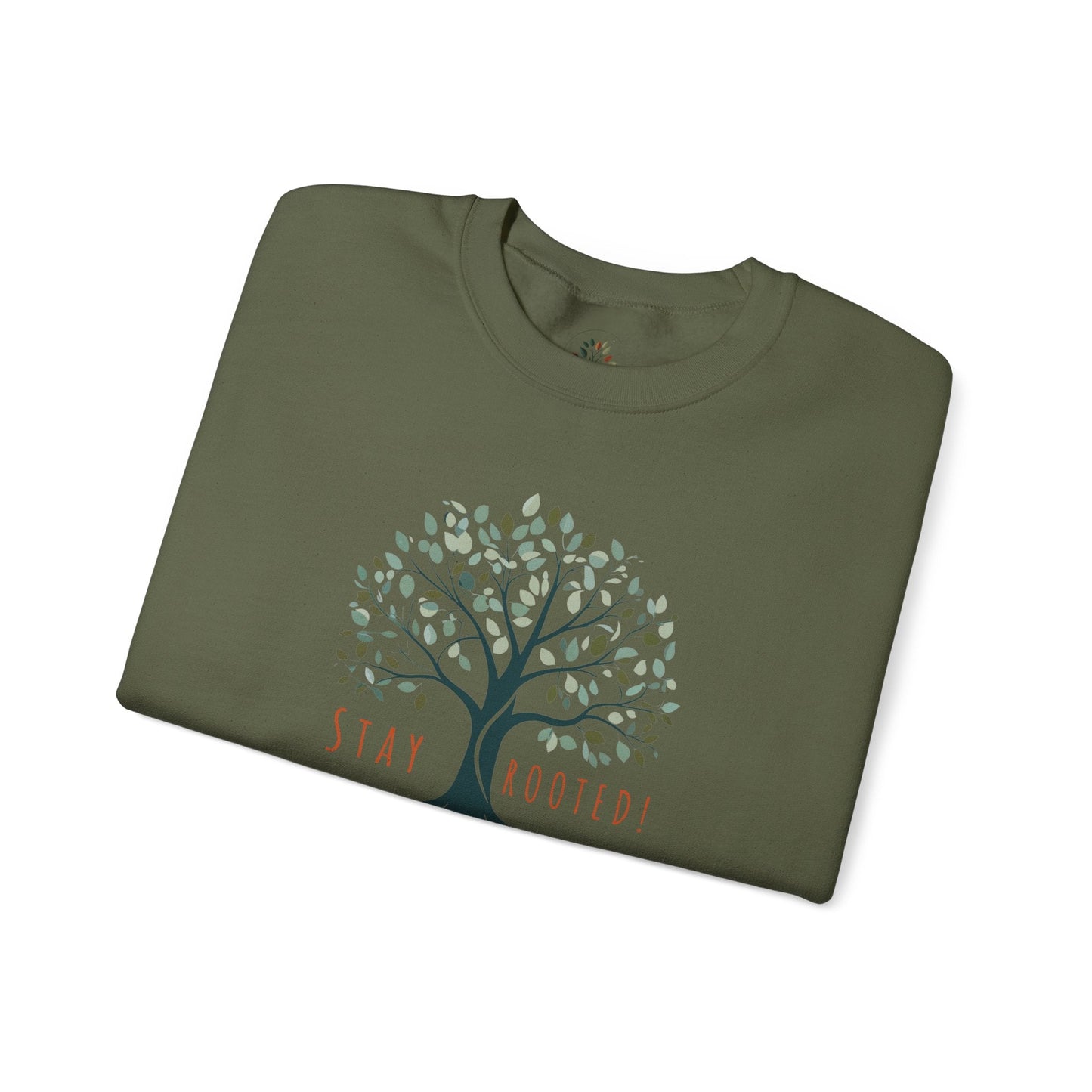 Military Green | Stay Rooted! Sweatshirt, folded view