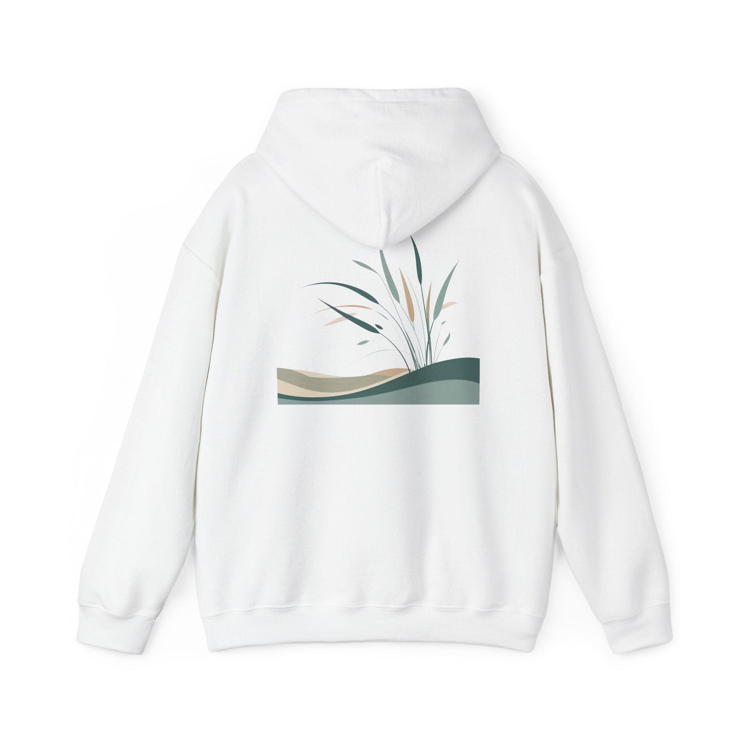 White | Whispers in the Breeze Hoodie, back design view