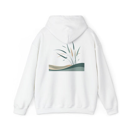 White | Whispers in the Breeze Hoodie, back design view