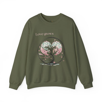 Military Green | Love Grows Sweatshirt, front view