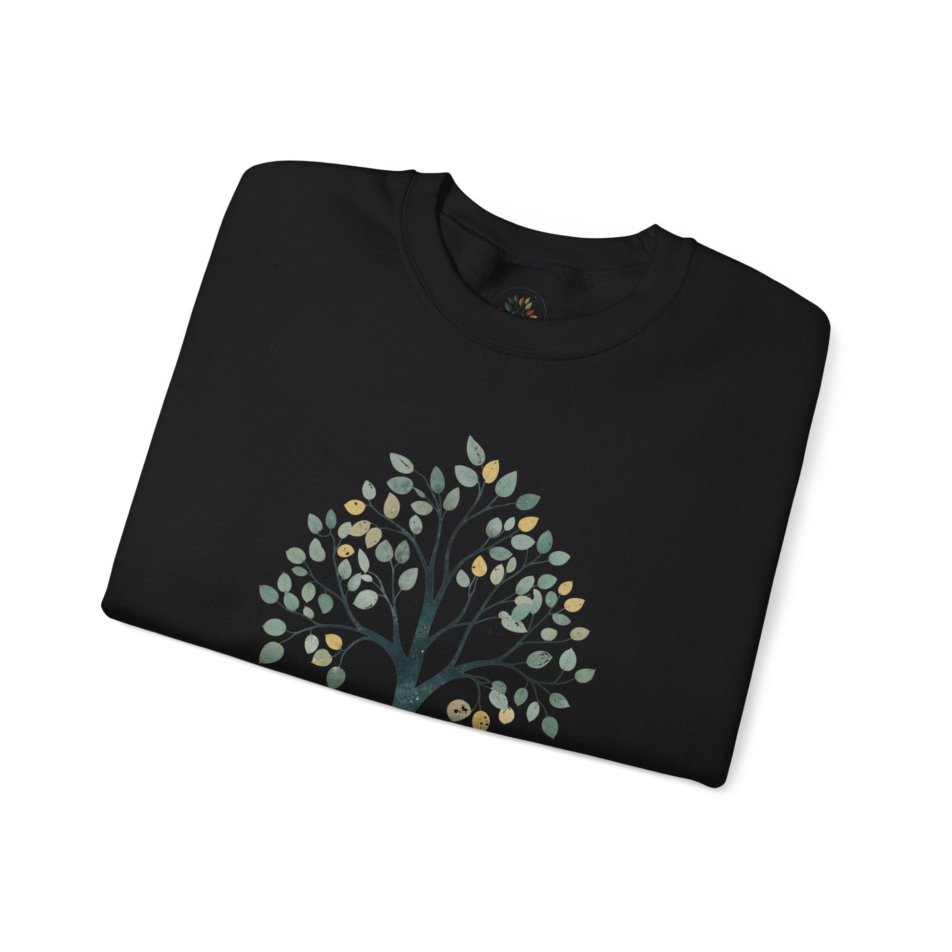 Black | The Story Tree Sweatshirt, folded view