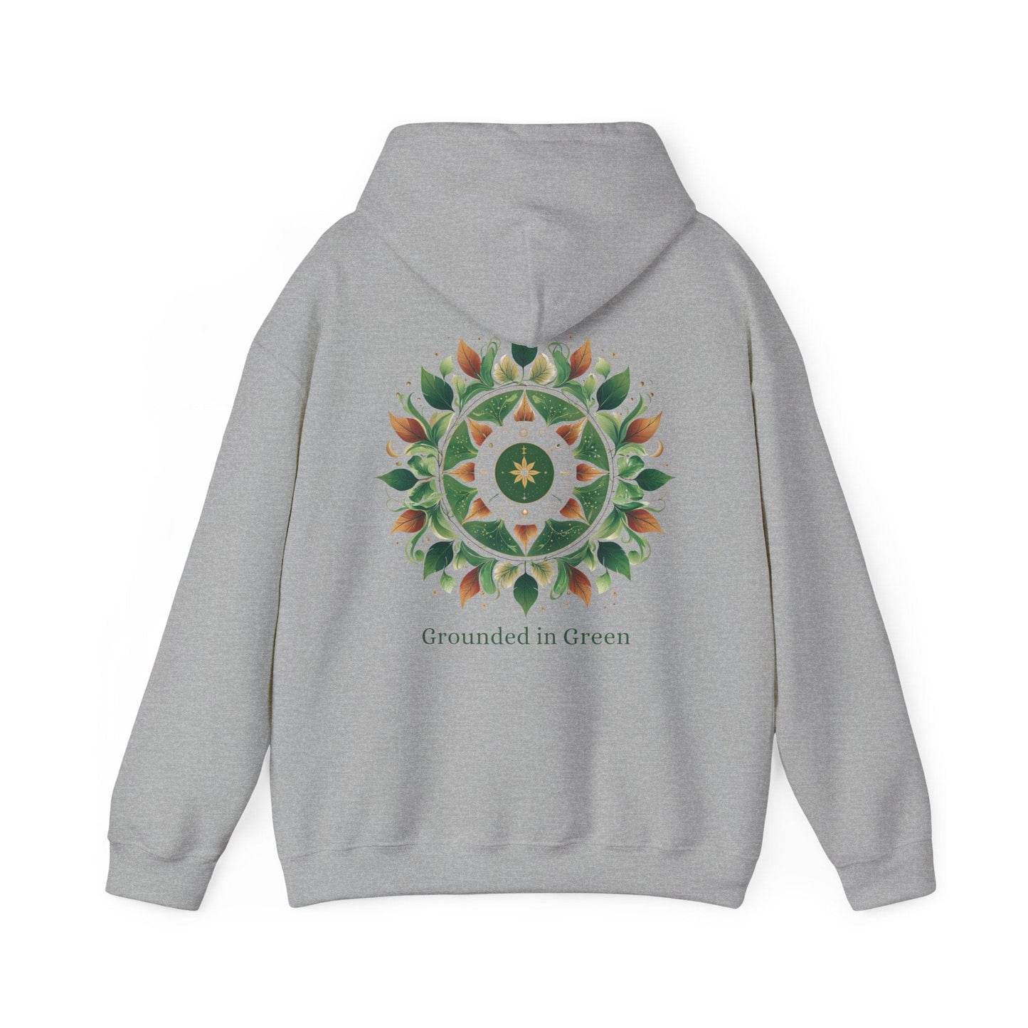 Sport Grey | Grounded in Green Hoodie, back design view