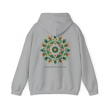Sport Grey | Grounded in Green Hoodie, back design view