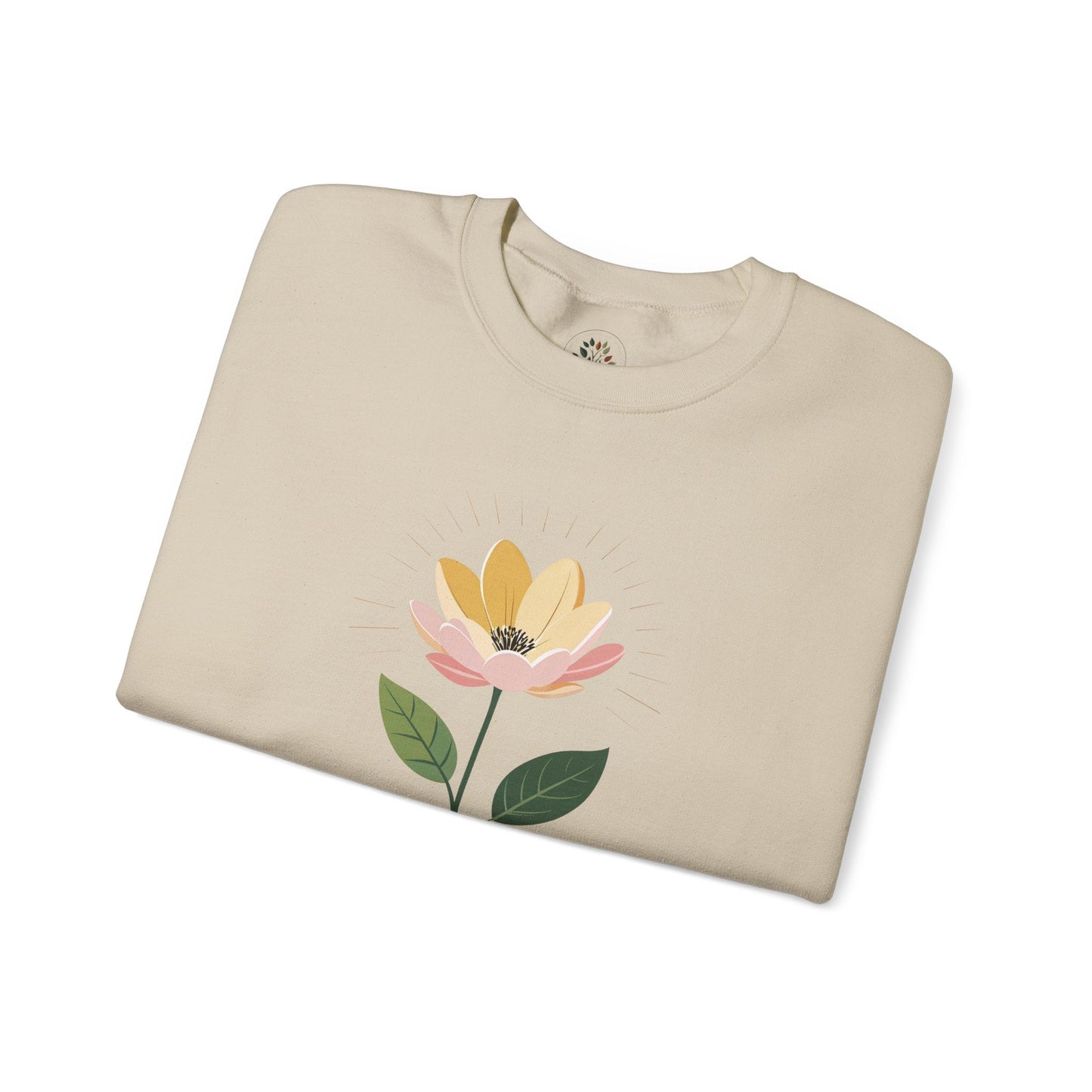 Sand | Bloom with intention Sweatshirt, folded view