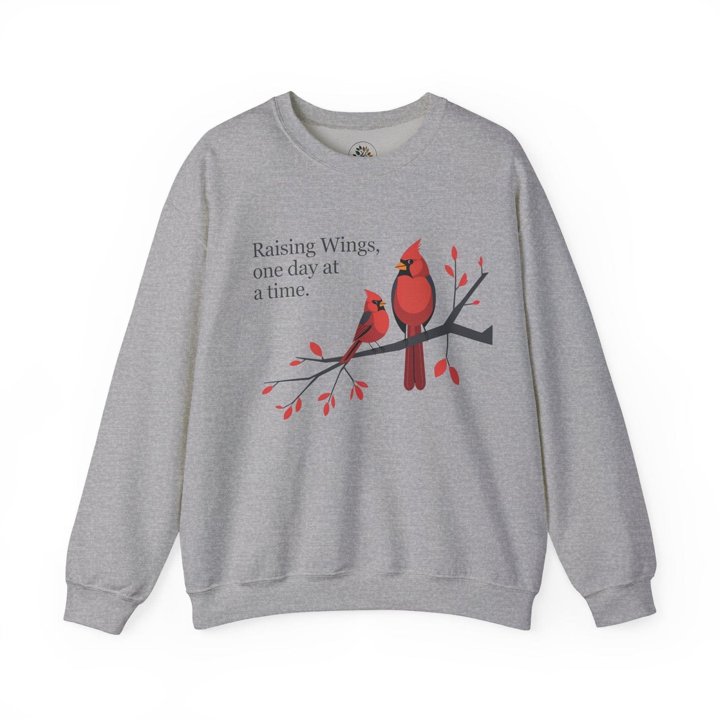 Sport Grey | Raising Wings, One day at a time Sweatshirt, front view