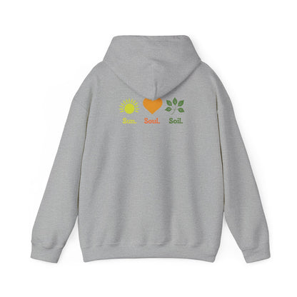 Sport Grey | Sun. Soul. Soil. Hoodie, back design view
