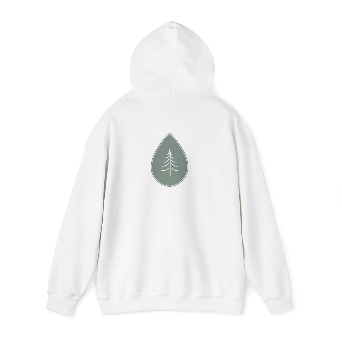 White | Calm Drop Hoodie, back view 2