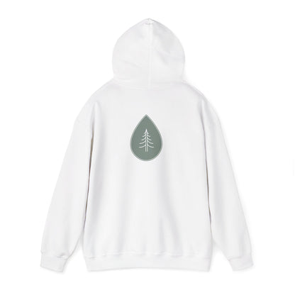 White | Calm Drop Hoodie, back view 2