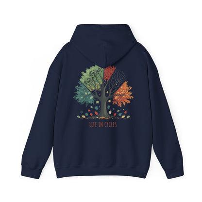Navy | Life in Cycles Hoodie, back design view