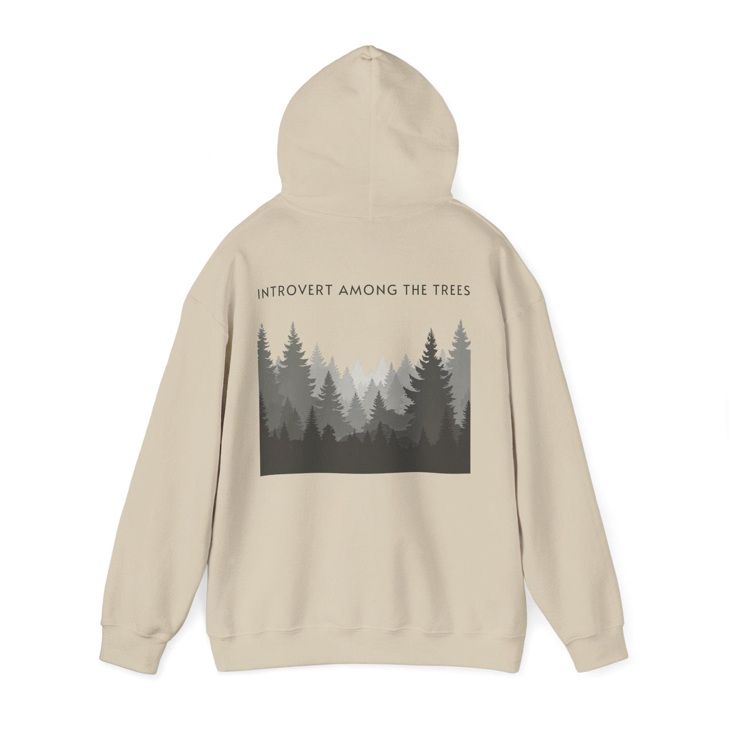 Sand | Introvert Among the Trees Hoodie, back view 2