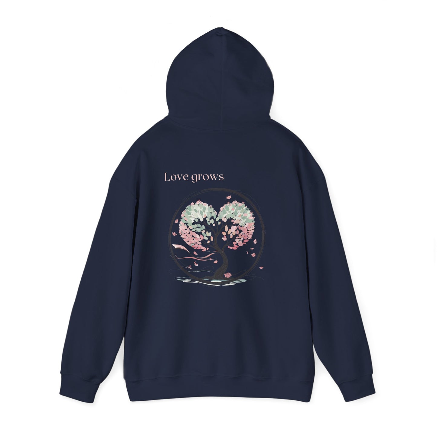 Navy | Love Grows Hoodie, back view 2