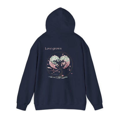 Navy | Love Grows Hoodie, back view 2