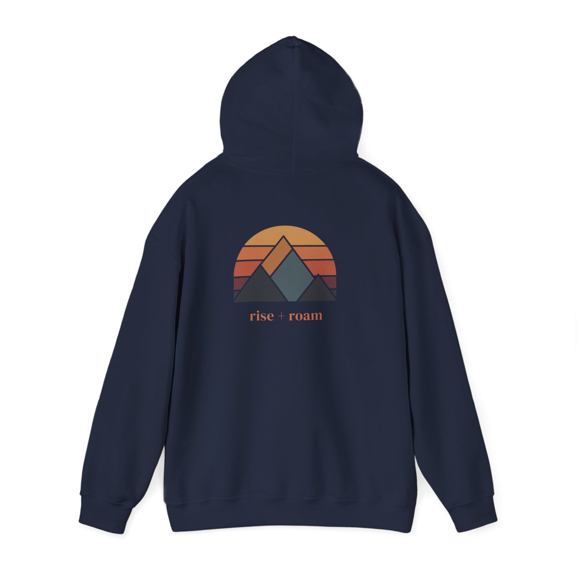Navy | Rise +Roam Hoodie, back view 2