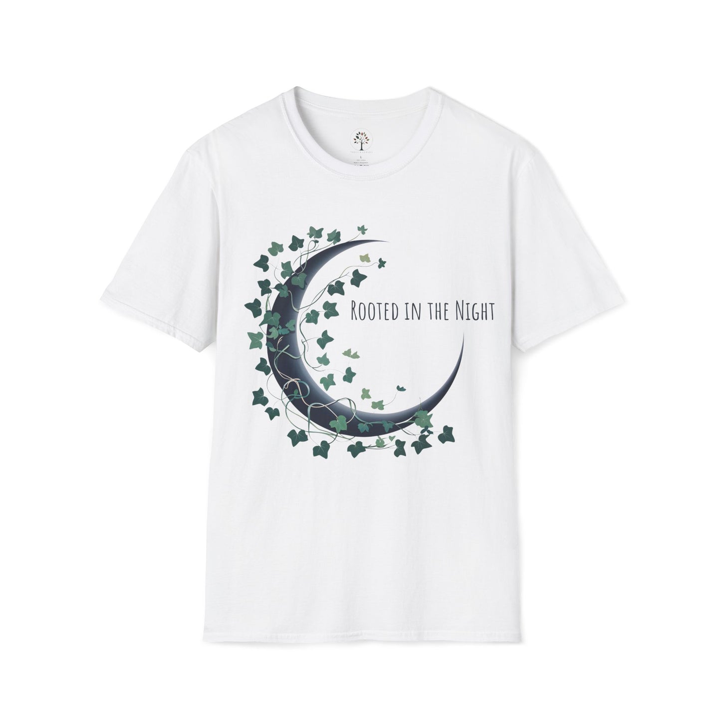 White | Rooted in the Night, front view