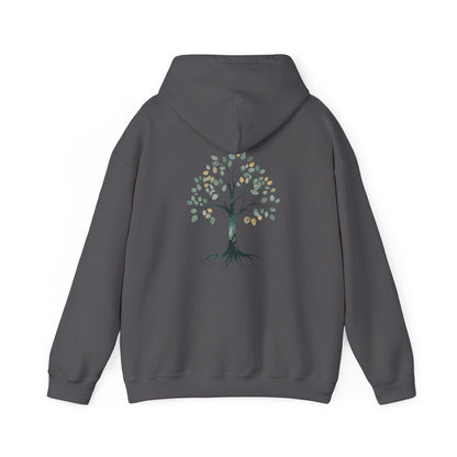 Charcoal | The Story Tree Hoodie, back design view