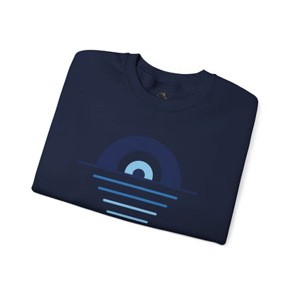Navy | Evil Eye Sweatshirt, folded view