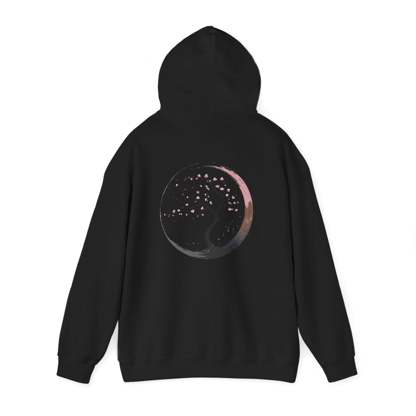 Black | Sakura Silence Hoodie, back view 2
