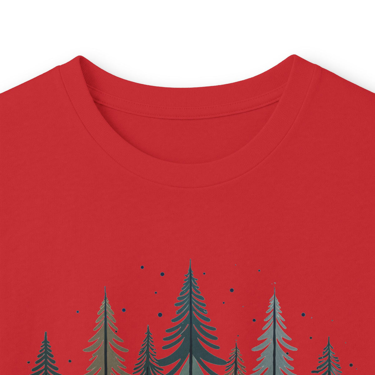 Red | Silent Pines Long Sleeve Tee, folded view