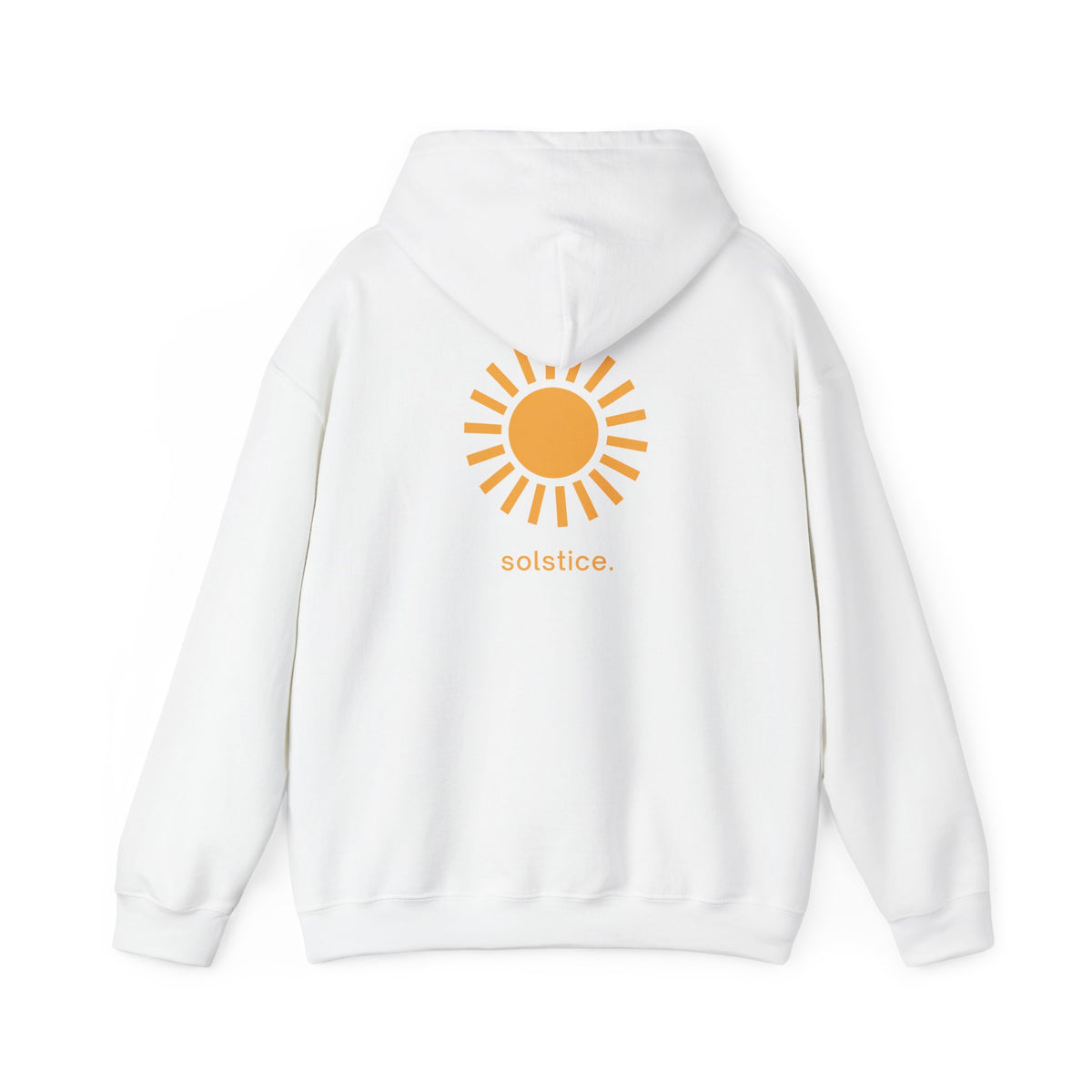 White | Solstice Hoodie, back design view