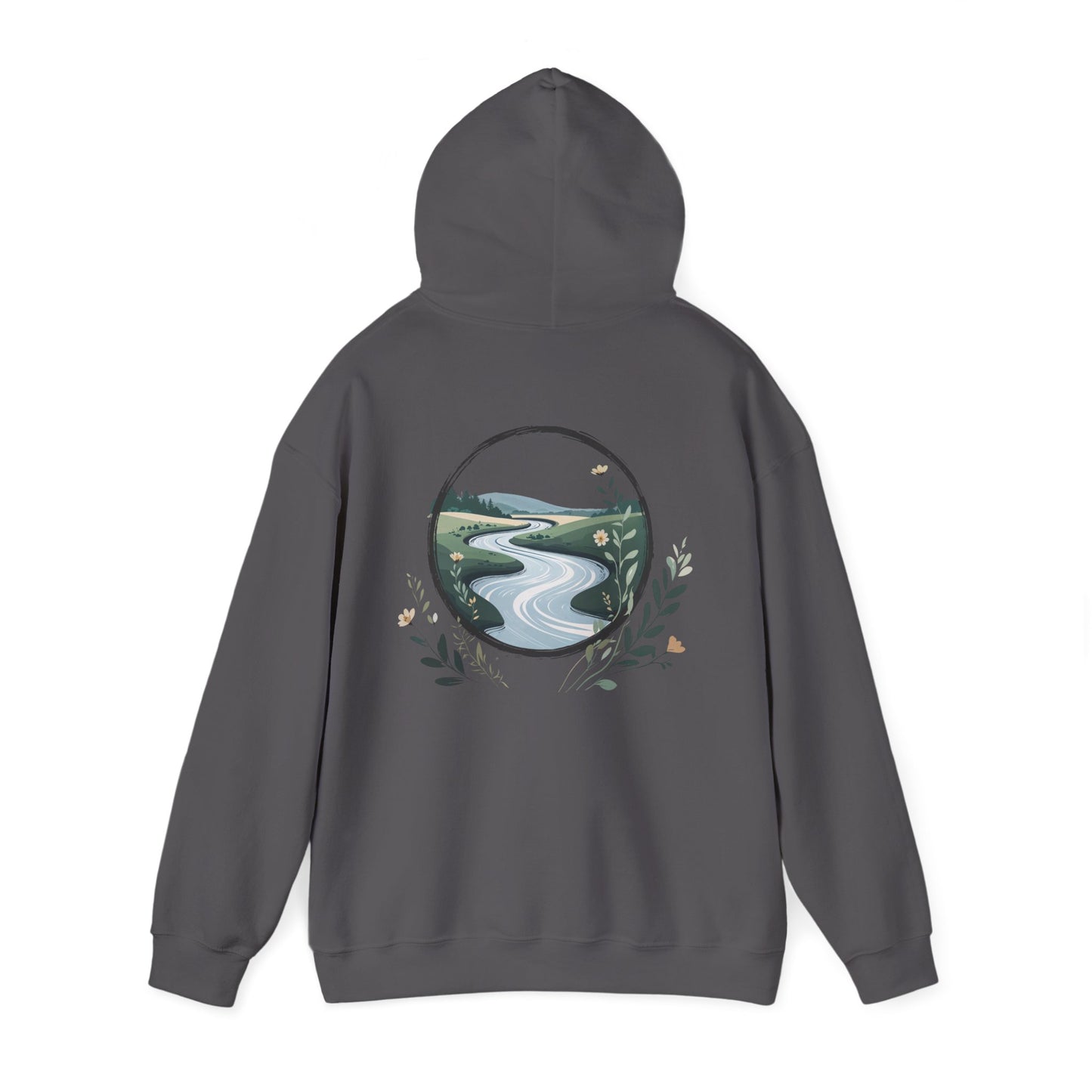 Charcoal | River of Grace Hoodie, back view 2