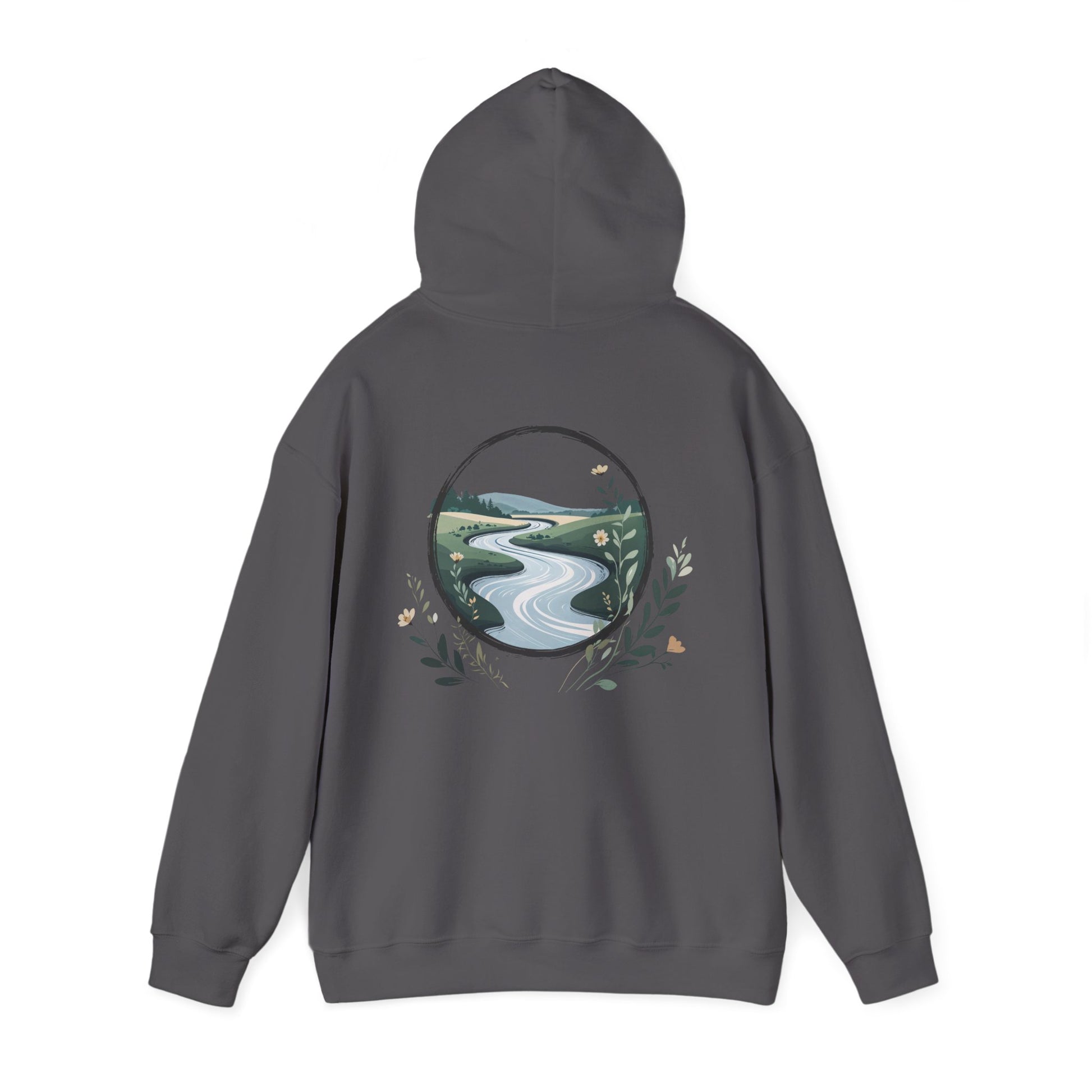 Charcoal | River of Grace Hoodie, back view 2