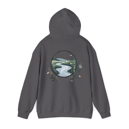 Charcoal | River of Grace Hoodie, back view 2