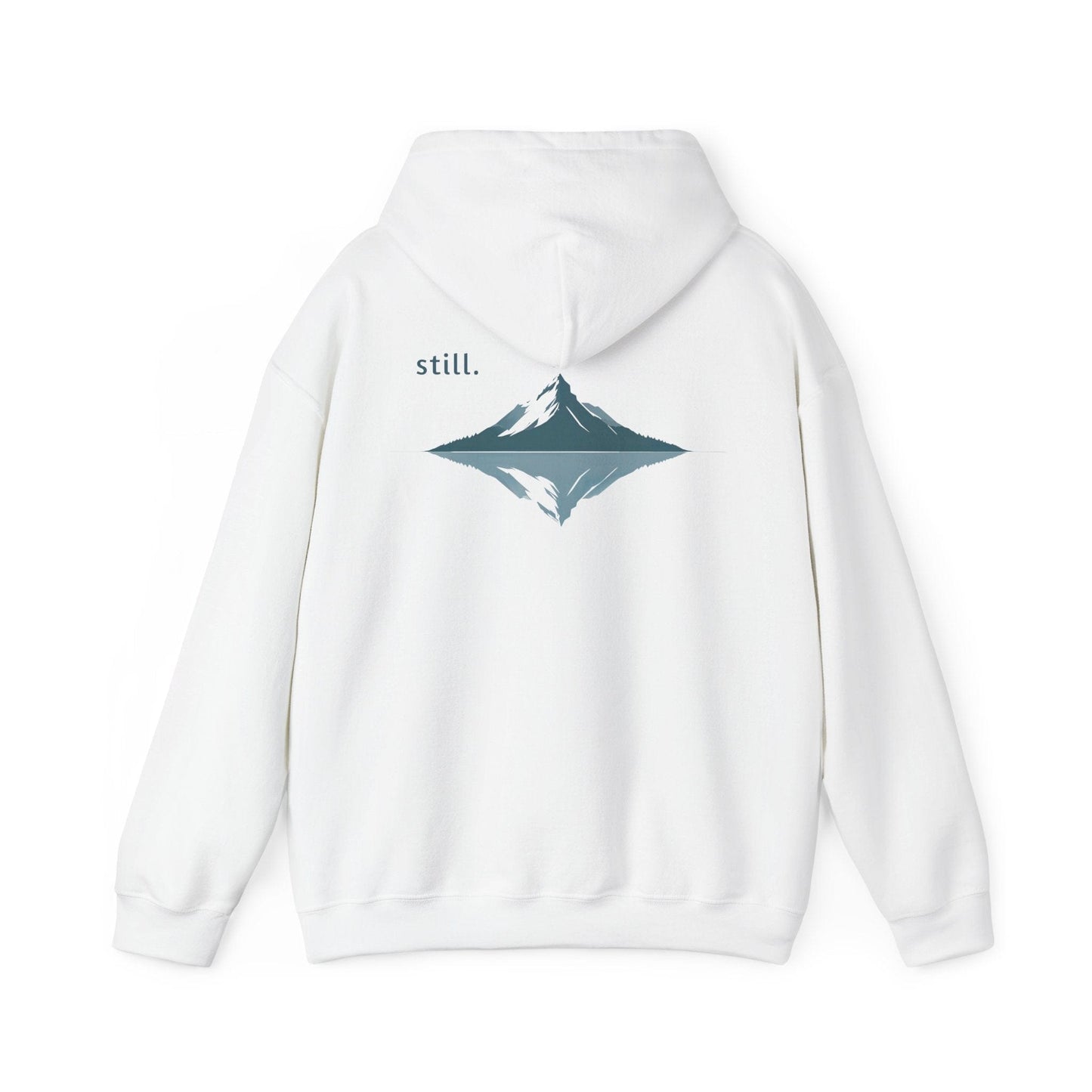White | Still Hoodie, back design view