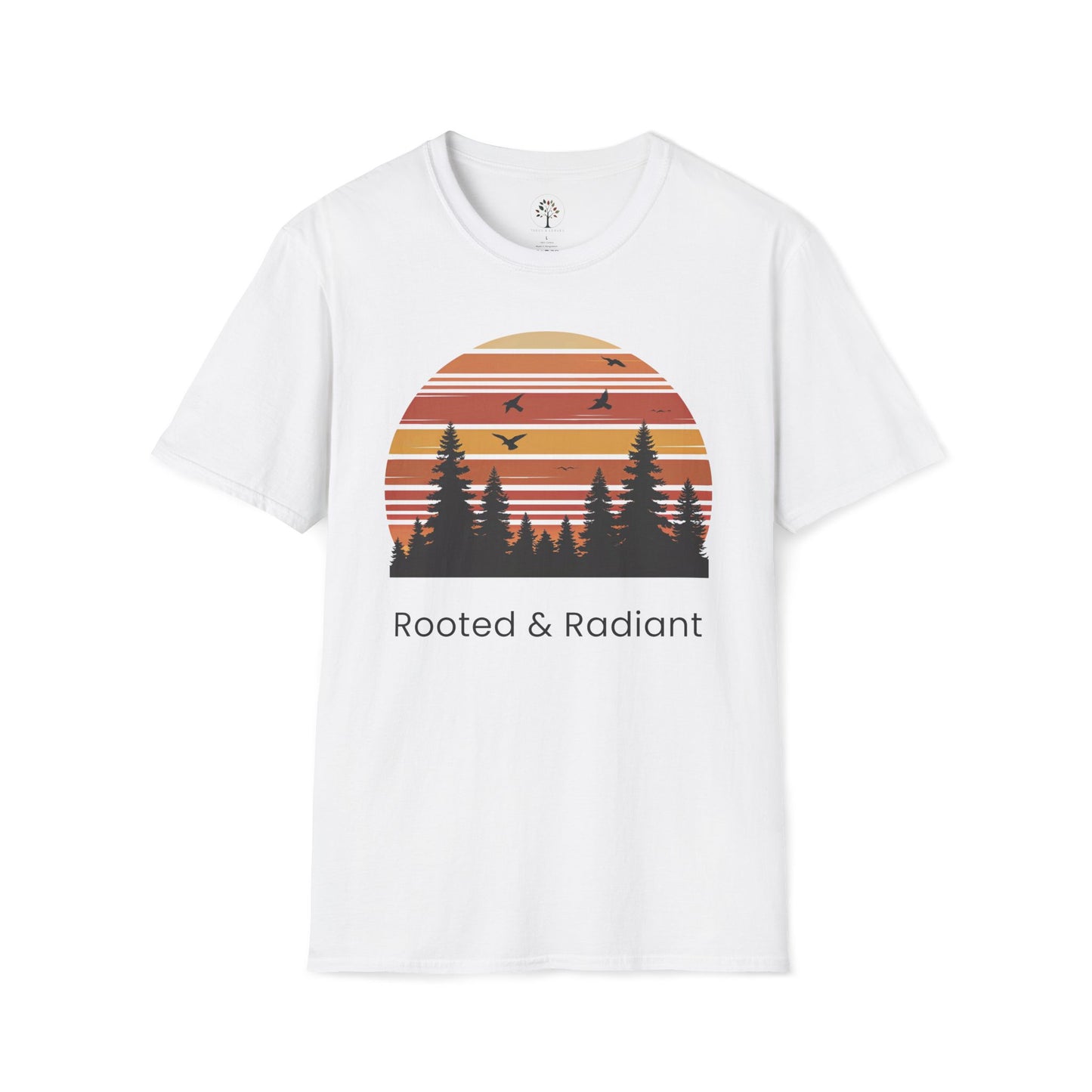 White | Rooted & Radiant, front view