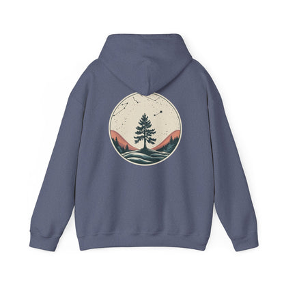Heather Navy | Rooted in Stars Hoodie, back design view