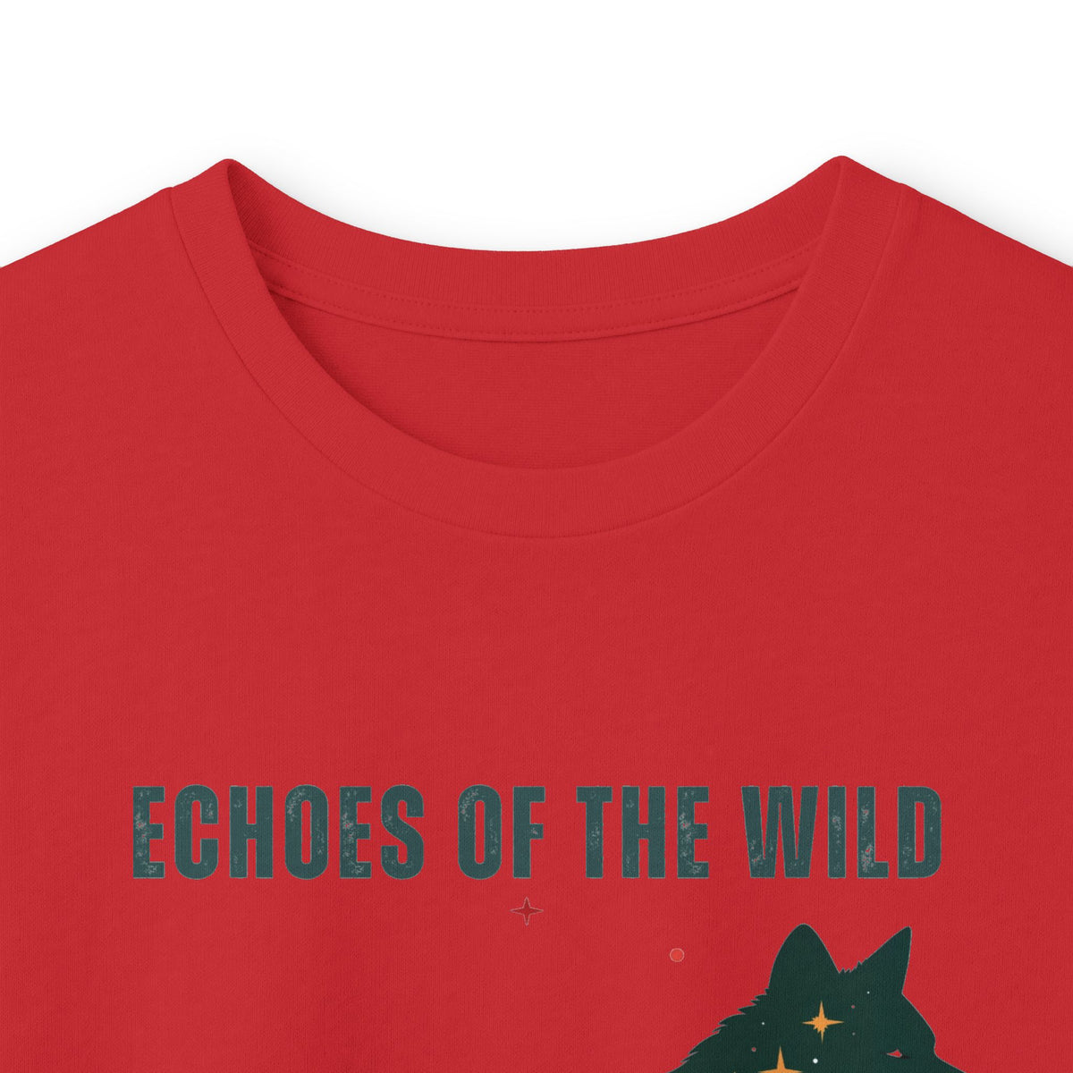 Red | Echoes of the Wild Long Sleeve Tee, folded view