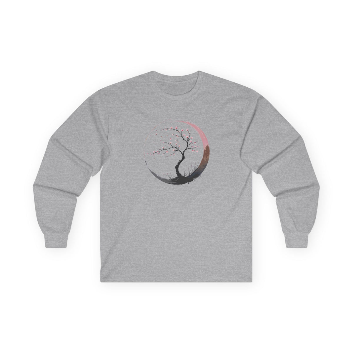 Sport Grey | Sakura Silence Long Sleeve Tee, front view