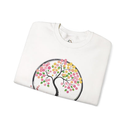 White | Joy in Bloom Sweatshirt, folded view