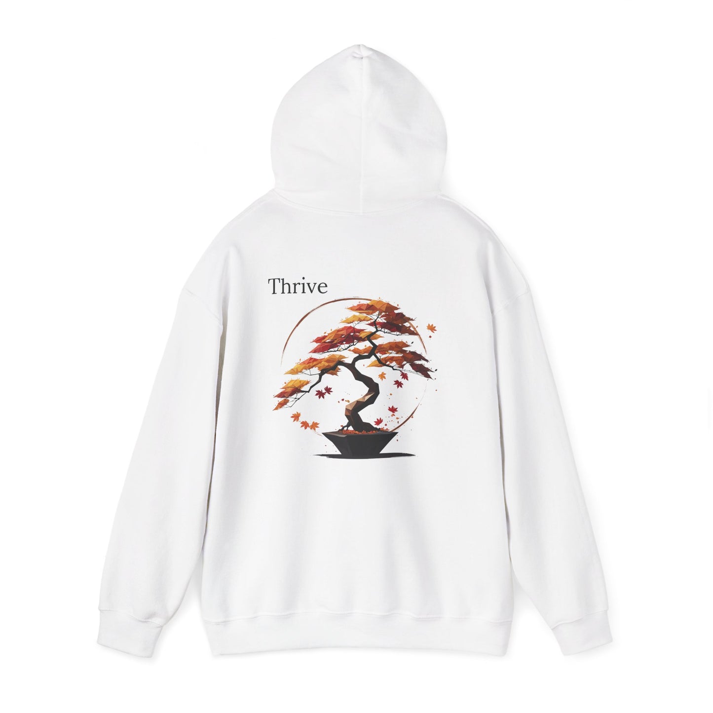White | Thrive Hoodie, back view 2