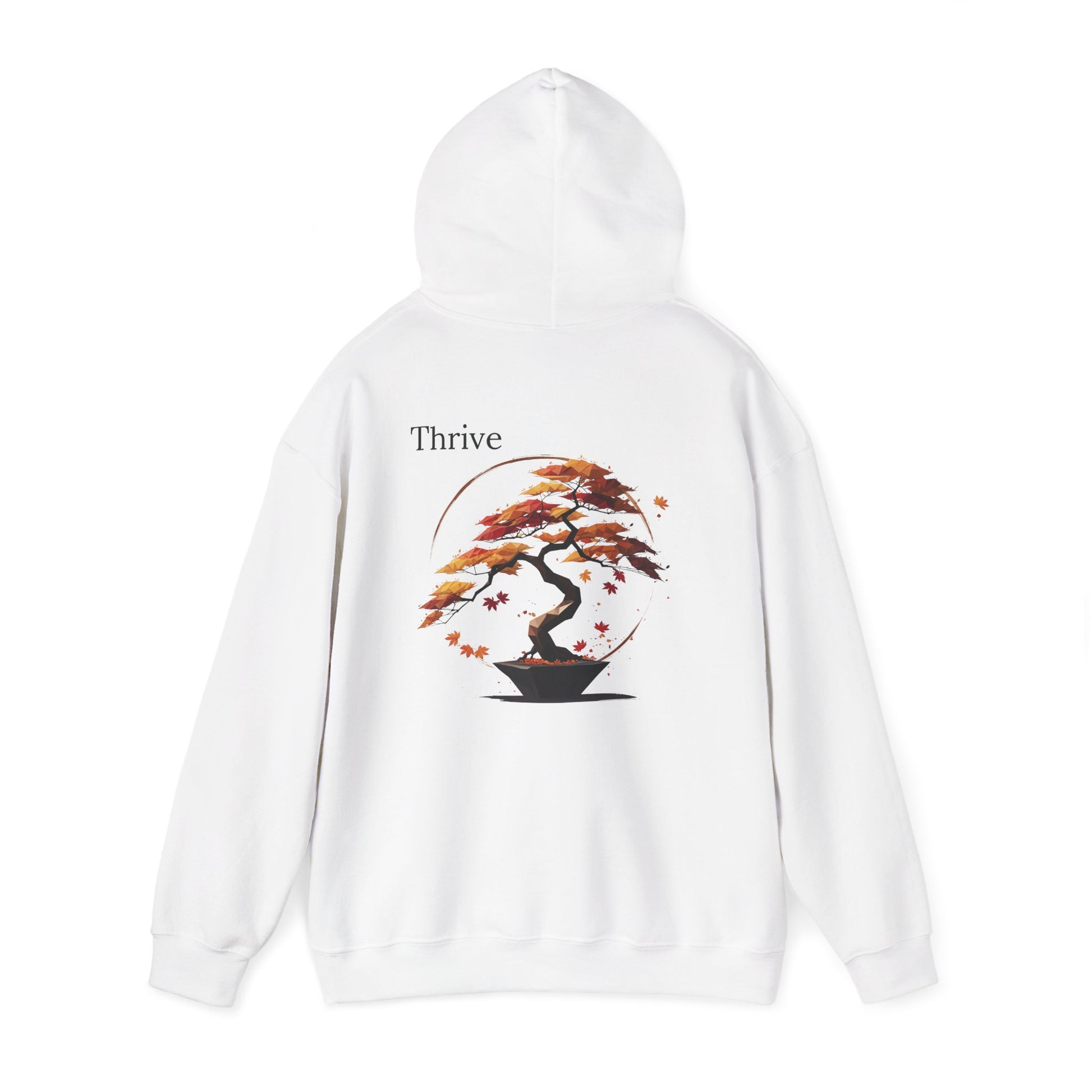 White | Thrive Hoodie, back view 2