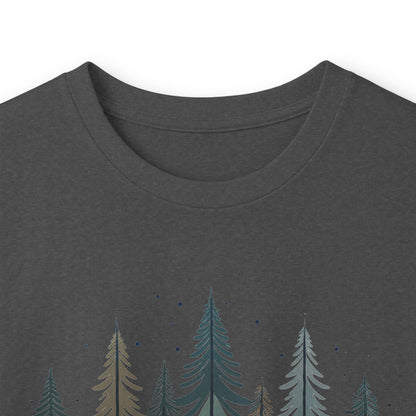 Dark Heather | Silent Pines Long Sleeve Tee, folded view