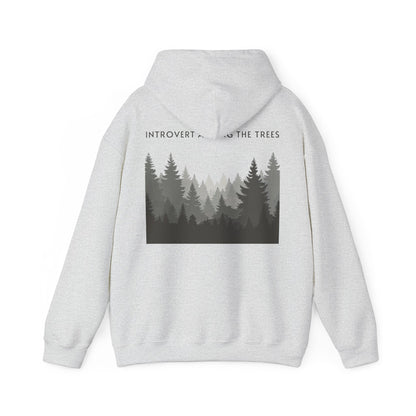 Ash | Introvert Among the Trees Hoodie, back design view