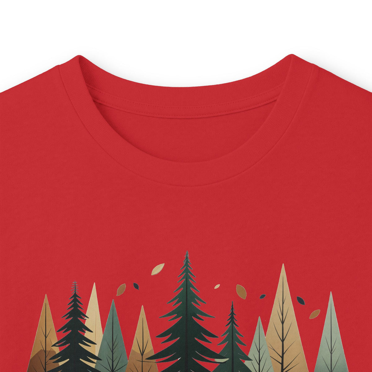 Red | Forest Rhythm Long Sleeve Tee, folded view