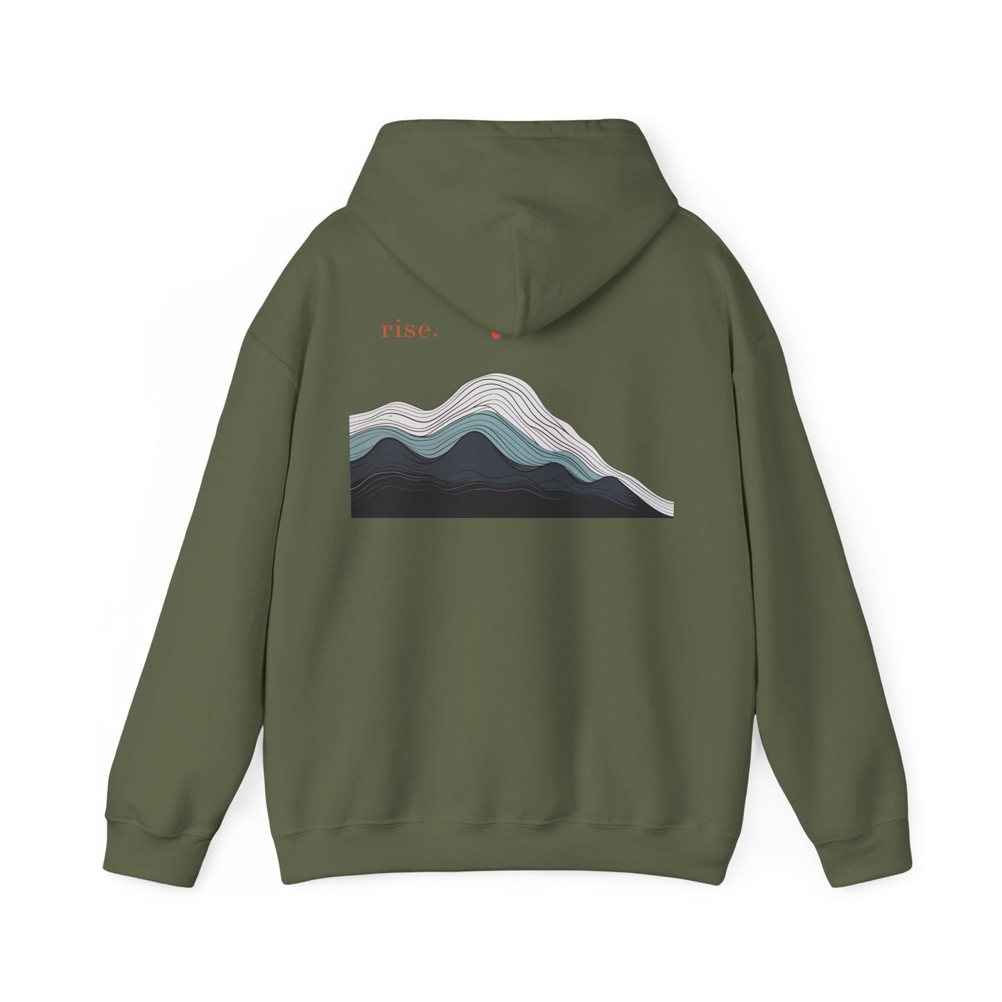 Military Green | Rise Hoodie, back design view
