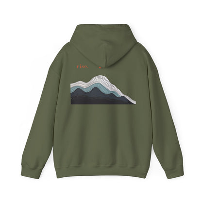 Military Green | Rise Hoodie, back design view
