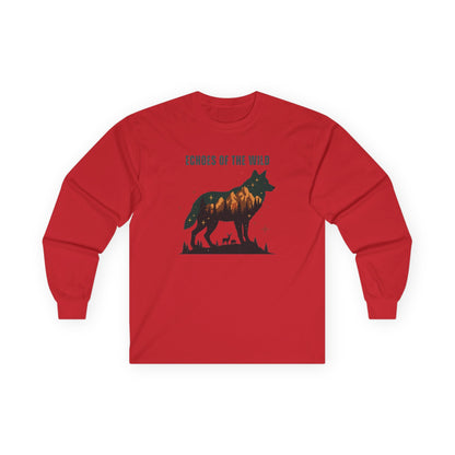 Red | Echoes of the Wild Long Sleeve Tee, front view