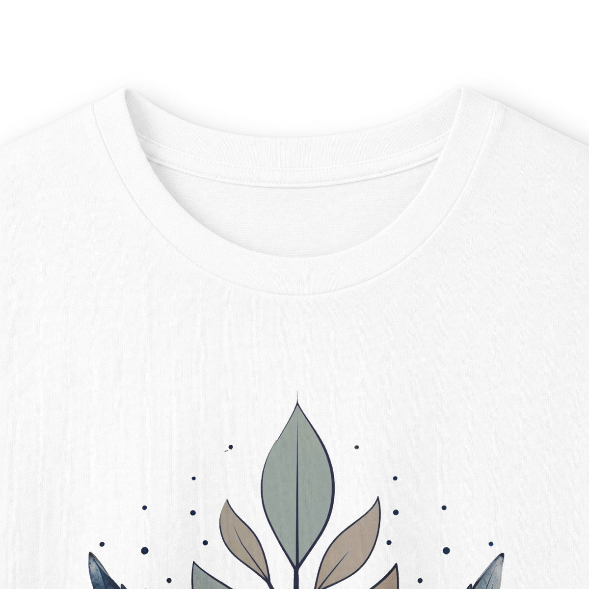 White | Flourish Long Sleeve Tee, folded view