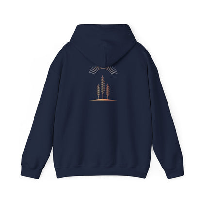 Navy | Quiet Arc Hoodie, back design view