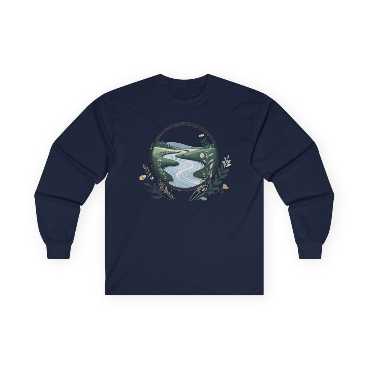 Navy | River of Grace Long Sleeve Tee, front view