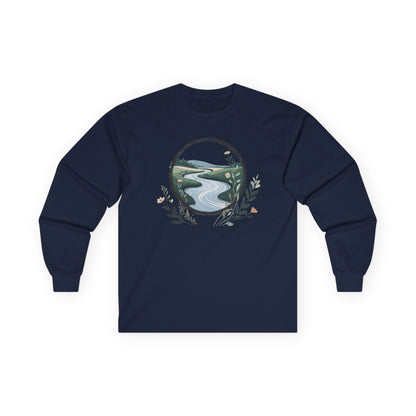 Navy | River of Grace Long Sleeve Tee, front view